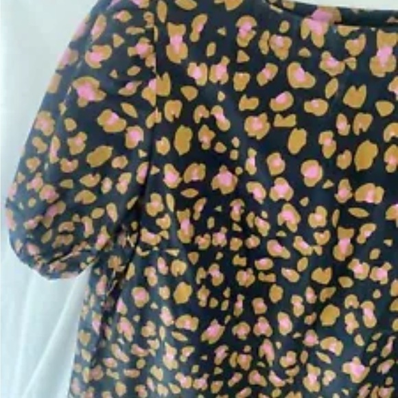 J. CREW Navy leopard print puff sleeve top blouse size Xs - Picture 6 of 8